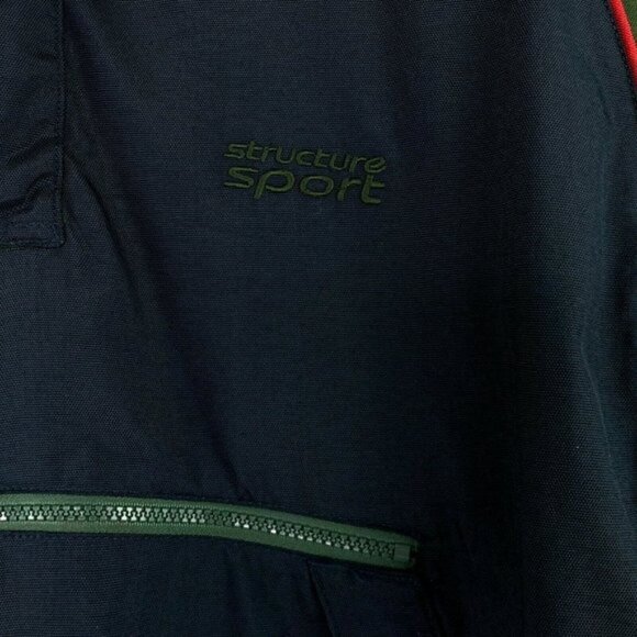 Structure Sport Mens Vintage 90's 1/4 Zip Side Zip Removable Hooded Jacket S Y2K - Picture 8 of 12
